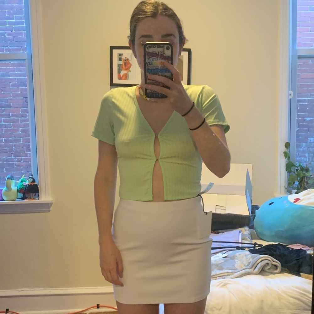 lime green 90s going out crop top